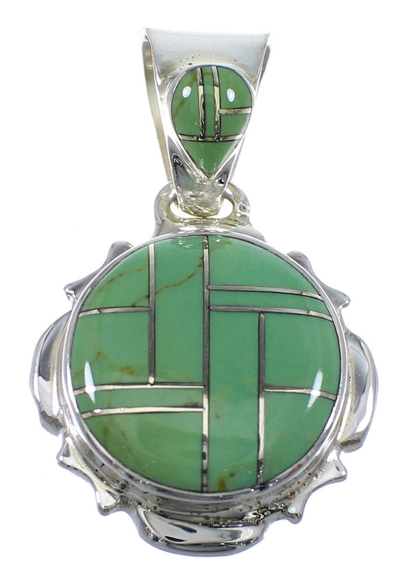 Southwestern Turquoise Genuine Sterling Silver Pendant YX51797